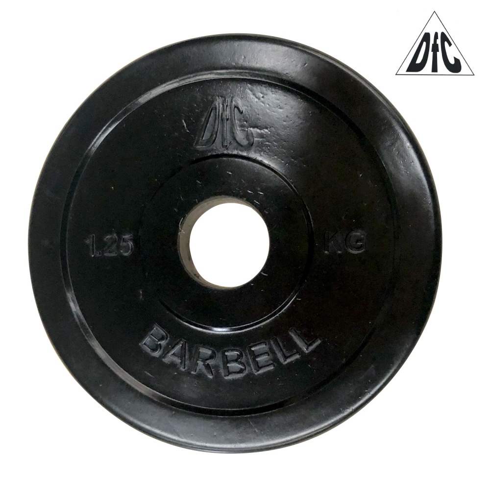 DFC 1,25 кг обрезиненный из каталога дисков для штанги с посадочным диаметром 30 мм.  в Омске по цене 555 ₽