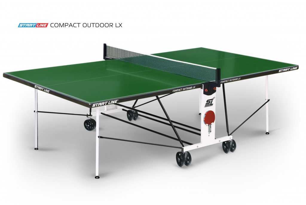 Start Line Compact Outdoor LX green из каталога влагостойких теннисных столов в Омске по цене 35260 ₽
