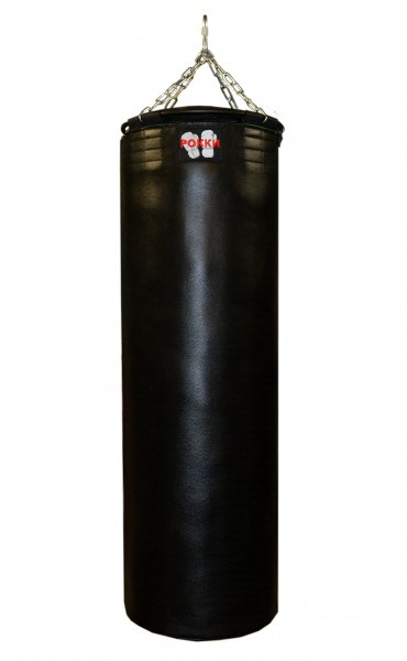 Рокки натуральная кожа 150х45 см черный из каталога подвесных боксерских мешков и груш в Омске по цене 41120 ₽