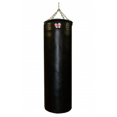 Подвесной боксерский мешок и груша Рокки 180х45 см. 85, кг. кожа черный в Омске по цене 47100 ₽