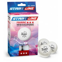 Start Line TRAINING 3*, 6 мячей в упаковке из каталога мячей для настольного тенниса в Омске по цене 590 ₽