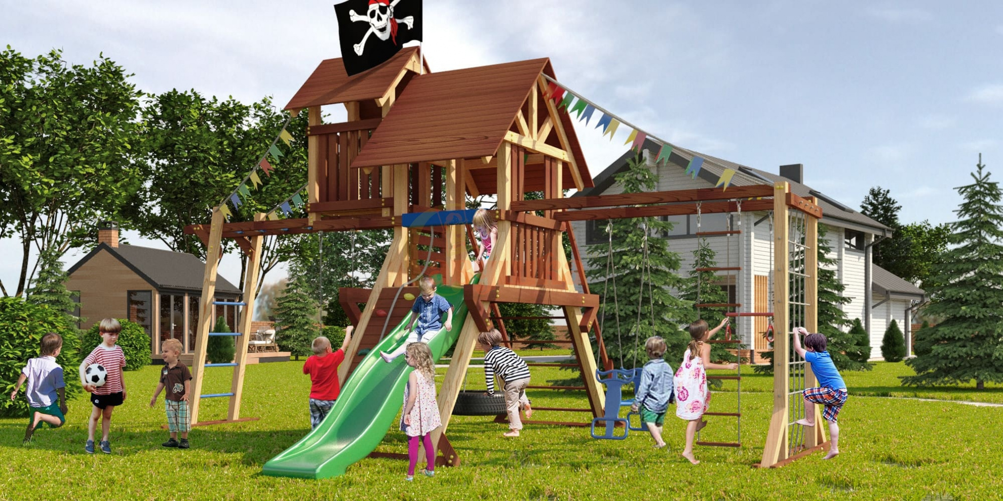 Савушка Люкс 10 из каталога детских игровых комплексов  в Омске по цене 263890 ₽