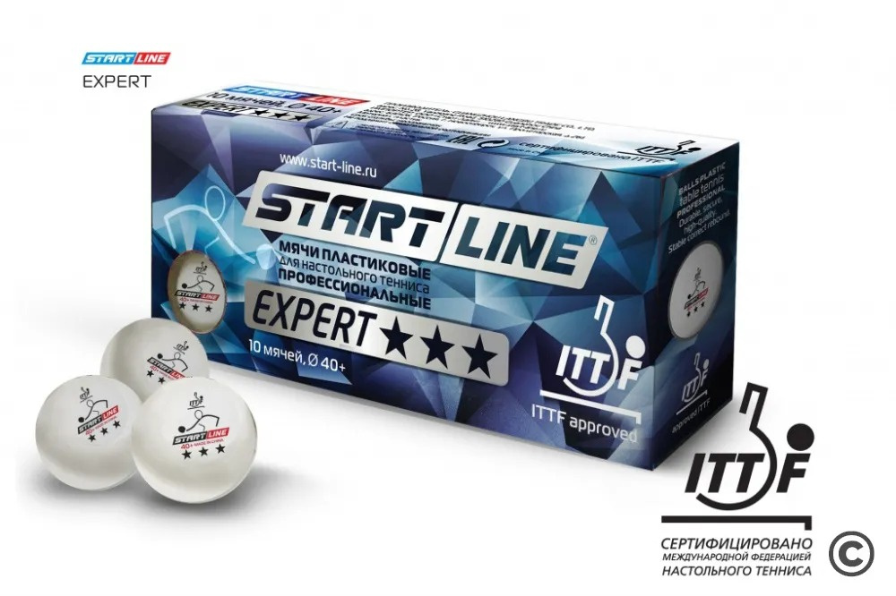 Start Line Expert V40+ 3* (ITTF) (10 шт) из каталога мячей для настольного тенниса в Омске по цене 1240 ₽