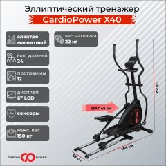 Складной эллиптический тренажер CardioPower X40 в Омске по цене 69900 ₽