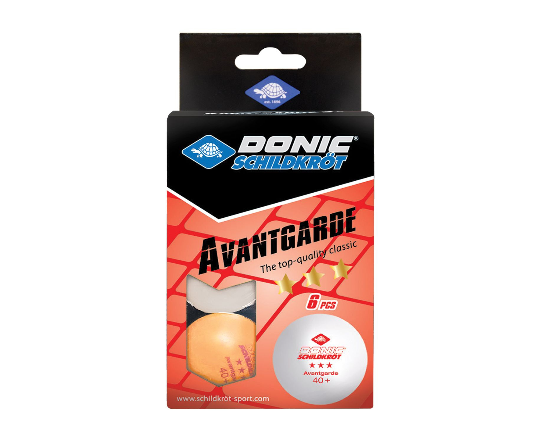 AVANTGARDE 3* 40+, 6 штук, белый + оранжевый в Омске по цене 490 ₽ в категории мячи для настольного тенниса Donic