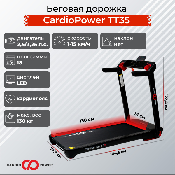 CardioPower TT35 из каталога беговых дорожек в Омске по цене 64900 ₽