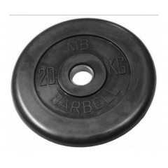 Диск для штанги обрезиненный MB Barbell (металлическая втулка) 20 кг / диаметр 51 мм в Омске по цене 10837 ₽