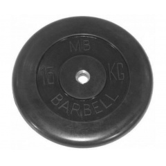 Диск для штанги обрезиненный MB Barbell (металлическая втулка) 15 кг / диаметр 51 мм в Омске по цене 5820 ₽