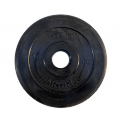 Диск для штанги обрезиненный MB Barbell ATLET 10 кг / диаметр 51 мм в Омске по цене 4900 ₽