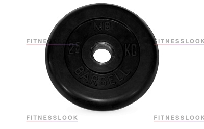 MB Barbell черный - 26 мм - 2.5 кг из каталога дисков для штанги с посадочным диаметром 26 мм.  в Омске по цене 900 ₽