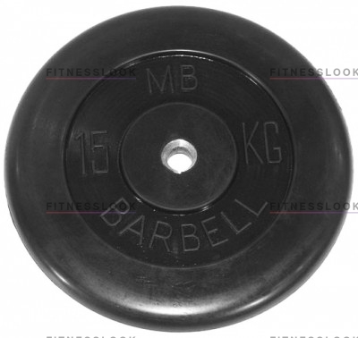 MB Barbell черный - 30 мм - 15 кг из каталога дисков для штанги с посадочным диаметром 30 мм.  в Омске по цене 4220 ₽