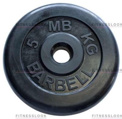 MB Barbell черный - 30 мм - 5 кг из каталога дисков для штанги с посадочным диаметром 30 мм.  в Омске по цене 1495 ₽