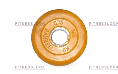 MB Barbell желтый - 26 мм - 0.75 кг из каталога дисков для штанги с посадочным диаметром 26 мм.  в Омске по цене 735 ₽