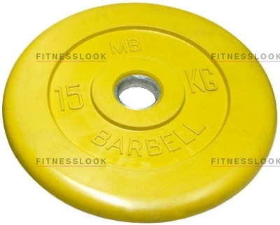 MB Barbell желтый - 30 мм - 15 кг из каталога дисков для штанги с посадочным диаметром 30 мм.  в Омске по цене 4816 ₽