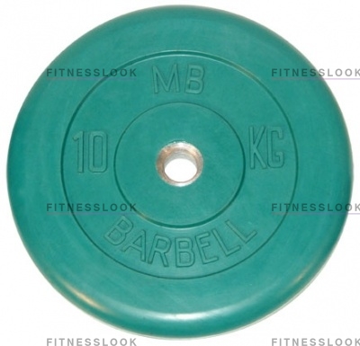 MB Barbell зеленый - 30 мм - 10 кг из каталога дисков для штанги с посадочным диаметром 30 мм.  в Омске по цене 3378 ₽