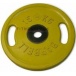 Диск для штанги MB Barbell евро-классик с ручками желтый - 50 мм - 15 кг