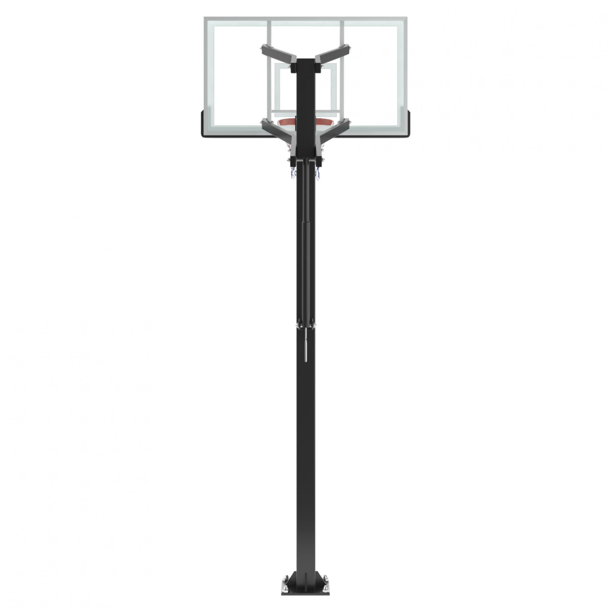 Стационарная баскетбольная стойка Unix Line B-Stand-TG 54’’x32’’ R45 H230-305 см