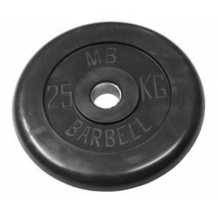 MB Barbell Диск обрезиненный (металлическая втулка) 25 кг / диаметр 51 мм из каталога дисков для штанги с посадочным диаметром 50 мм. в Омске по цене 10390 ₽