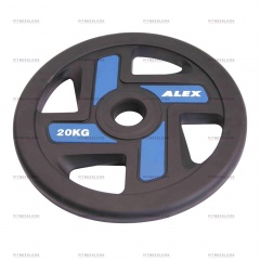 AeroFit Alex полиуретановый 50 мм - 20 кг из каталога дисков для штанги с посадочным диаметром 50 мм. в Омске по цене 12903 ₽