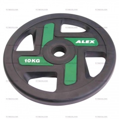 AeroFit Alex полиуретановый 50 мм - 15 кг из каталога дисков для штанги с посадочным диаметром 50 мм. в Омске по цене 9177 ₽