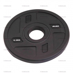 AeroFit Alex полиуретановый 50 мм -  2.5 кг из каталога дисков для штанги с посадочным диаметром 50 мм. в Омске по цене 2020 ₽