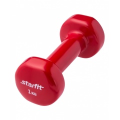 StarFit виниловая, 1 кг. красная из каталога гантелей для фитнеса в Омске по цене 600 ₽