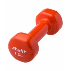 StarFit виниловая, 1.5 кг. оранжевая из каталога гантелей для фитнеса в Омске по цене 1020 ₽