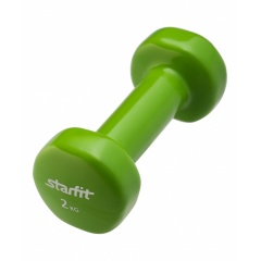 StarFit виниловая 2 кг, зеленая из каталога гантелей для фитнеса в Омске по цене 1190 ₽