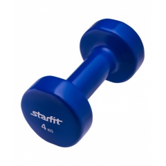 StarFit виниловая, 4 кг, темно-синяя из каталога гантелей для фитнеса в Омске по цене 2550 ₽
