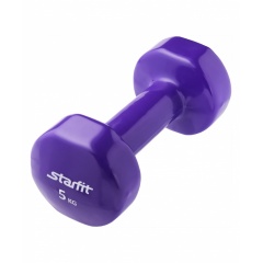 StarFit виниловая, 5 кг., фиолетовая из каталога гантелей для фитнеса в Омске по цене 3150 ₽