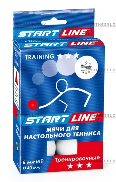 Training 3 класс - 6 шт. - белые в Омске по цене 690 ₽ в категории мячи для настольного тенниса Start Line