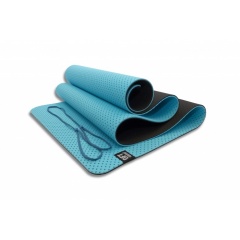 Original FitTools 6 мм двухслойный перфорированный голубой FT-YGM6-3DT-SKYBLUE из каталога ковриков для йоги и фитнеса в Омске по цене 1870 ₽