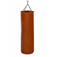 Подвесной боксерский мешок и груша Рокки 130х40 см. 55 кг. кожа рыжий в Омске по цене 29080 ₽