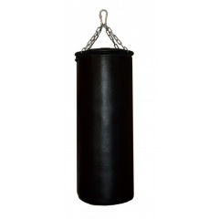 Подвесной боксерский мешок и груша Рокки 130х40 см. 55 кг. кожа черный в Омске по цене 34600 ₽